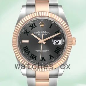 Rolex Datejust m126331-0015 Men's 41mm Grey Dial Silver-tone