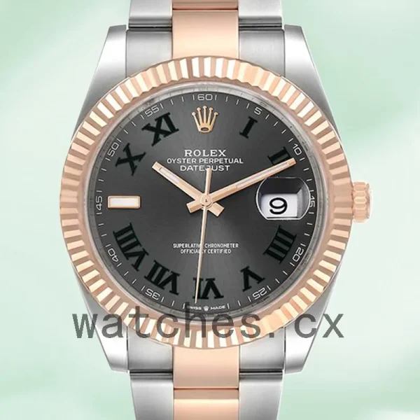 Rolex Datejust m126331-0015 Men's 41mm Grey Dial Silver-tone