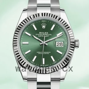 Rolex Datejust m126334-0027 Men's 41mm Green Dial Silver-tone
