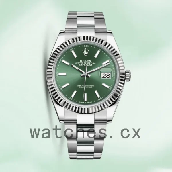 Rolex Datejust m126334-0027 Men's 41mm Green Dial Silver-tone - Image 2