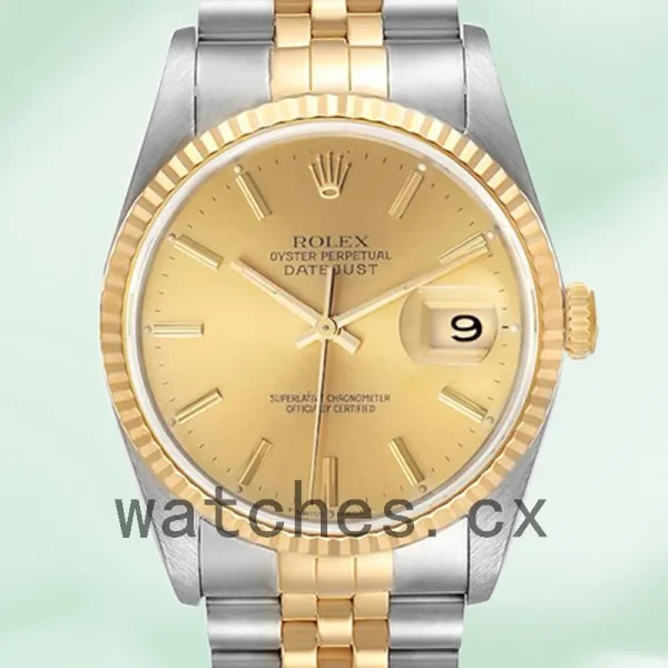 Rolex Datejust 36mm 16233CSJ Men's Jubilee Bracelet Gold Dial