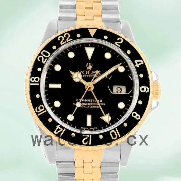 Rolex Gmt Master 40mm 16713BKSJ-1 Men's Black Dial Gold-tone