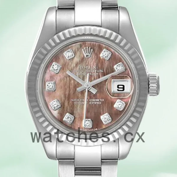 Rolex Datejust Ladies 26mm 179174 Black Mother of Pearl Dial Oyster Bracelet