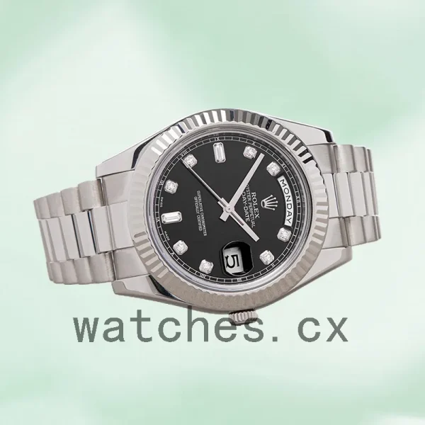 Rolex Day-Date 218239 41mm Men's Silver-tone President Bracelet - Image 3