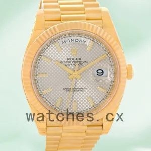 Rolex Day-Date 40mm Men's 228238 Gold-tone Silver Diagonal Dial