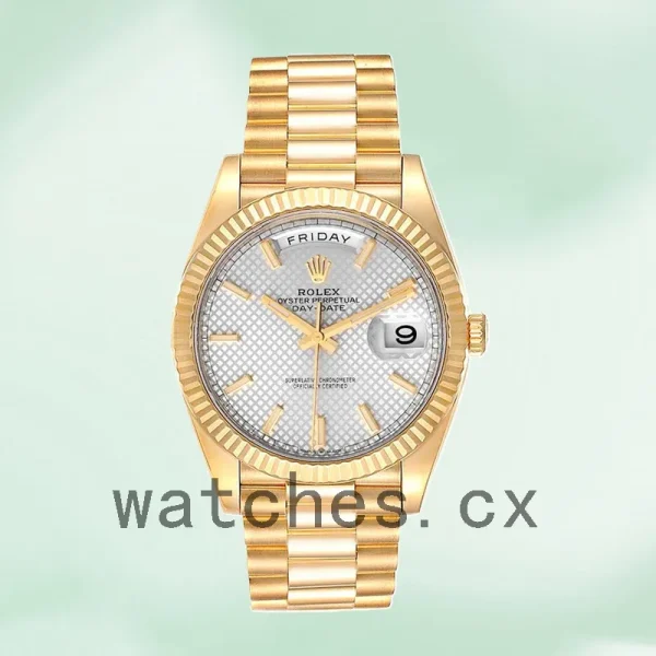 Rolex Day-Date 40mm Men's 228238 Gold-tone Silver Diagonal Dial - Image 2