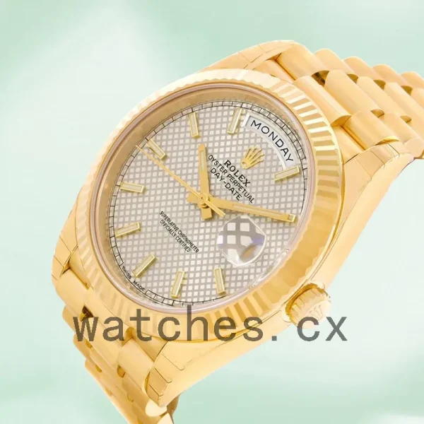 Rolex Day-Date 40mm Men's 228238 Gold-tone Silver Diagonal Dial - Image 3