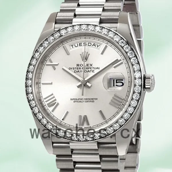 Rolex Day-Date 228349SRP 40mm Men's Silver-tone Silver Dial