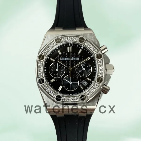 Audemars Piguet Royal Oak Offshore Men's 26231ST.ZZ.D002CA.01 37mm Black Dial Rubber Band - Image 2