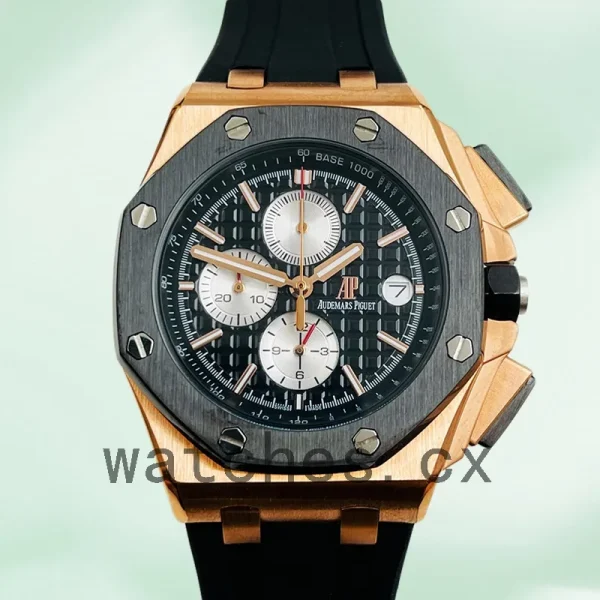 Audemars Piguet Royal Oak Offshore Men's 26401RO.OO.A002CA.01 44mm Black Dial Rubber Band - Image 2