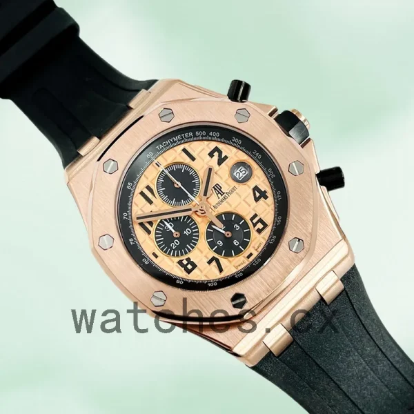 Audemars Piguet Royal Oak Offshore 26470OR.OO.A002CR.01 43mm Men's Rose Gold-tone Rubber Band - Image 3