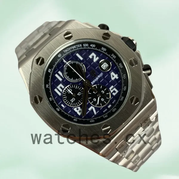 Audemars Piguet Royal Oak Offshore 26470PT.OO.1000PT.02 43mm Men's Silver-tone Blue Dial - Image 3
