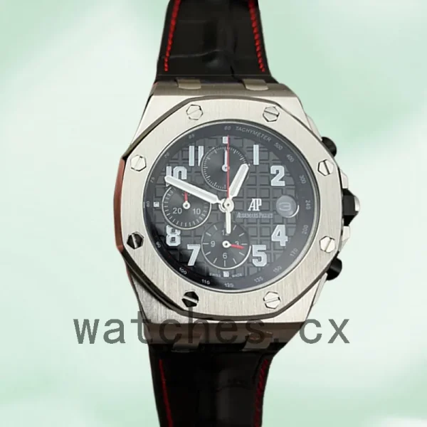 Audemars Piguet Royal Oak Offshore Men's 43mm 26470ST.OO.A101CR.01 Black Dial Leather Strap - Image 2