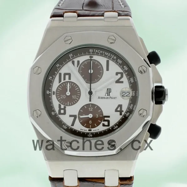 Audemars Piguet Royal Oak Offshore 26470ST.OO.A801CR.01 43mm Men's Leather Strap Silver-tone