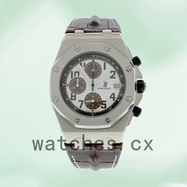 Audemars Piguet Royal Oak Offshore 26470ST.OO.A801CR.01 43mm Men's Leather Strap Silver-tone - Image 2