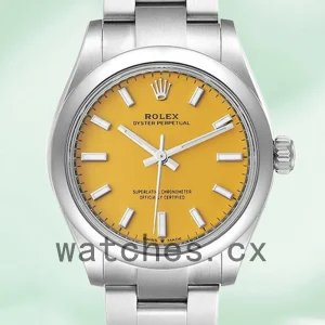 Rolex Oyster Perpetual m277200-0005 Ladies 31mm Silver-tone Yellow Dial