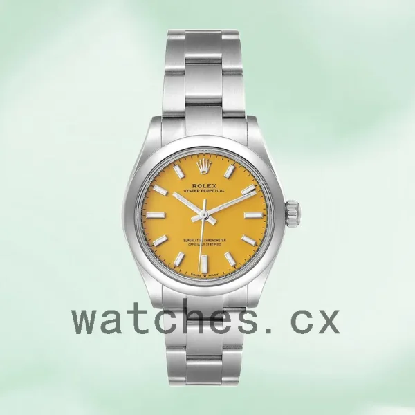 Rolex Oyster Perpetual m277200-0005 Ladies 31mm Silver-tone Yellow Dial - Image 2