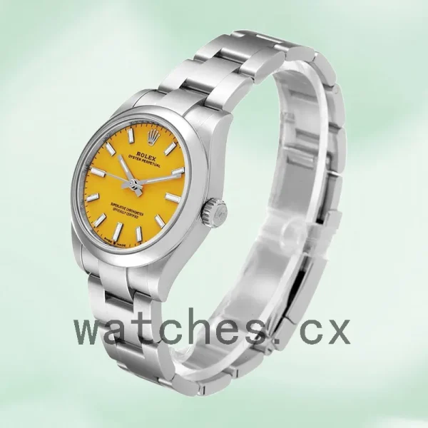 Rolex Oyster Perpetual m277200-0005 Ladies 31mm Silver-tone Yellow Dial - Image 3