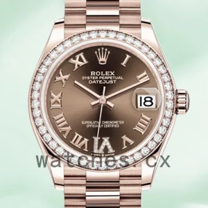 Rolex Datejust m278285rbr-0016 Ladies 31mm Rose Gold-tone Chocolate Dial