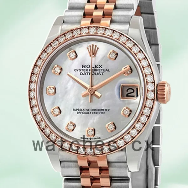 Rolex Datejust m278381rbr-0026 Ladies 31mm Mother of Pearl Dial Silver-tone