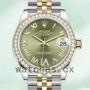 Rolex Datejust m278383rbr-0016 31mm Ladies Silver-tone Green Dial
