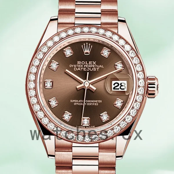 Rolex Datejust 28mm 279135rbr-0017 Ladies President Bracelet/Jubilee Bracelet Rose Gold-tone