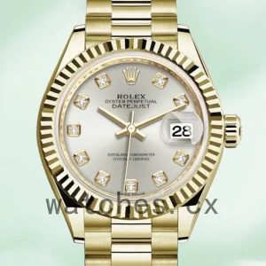 Rolex Datejust Ladies 28mm m279138rbr-0019 Silver Dial President Bracelet/Jubilee Bracelet