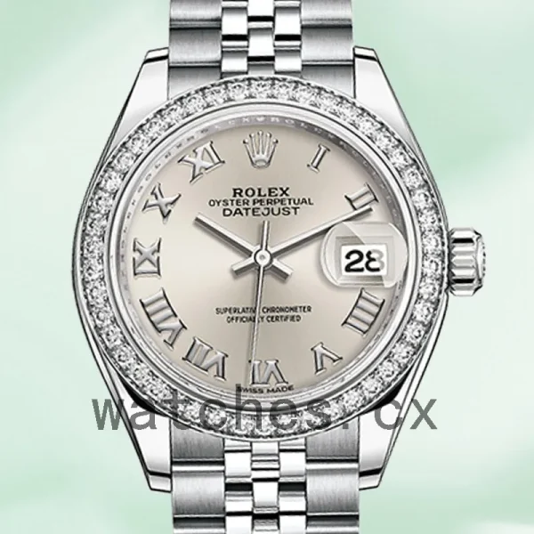 Rolex Datejust m279384rbr-0009 Ladies 28mm Silver Dial Silver-tone