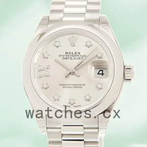 Rolex Datejust Ladies 28mm m279166-0001 President Bracelet Silver Diamond Dial