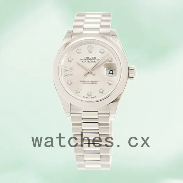 Rolex Datejust Ladies 28mm m279166-0001 President Bracelet Silver Diamond Dial - Image 2