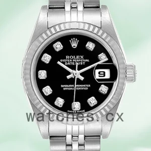 Rolex Datejust 28mm 279174 Ladies Silver-tone Black Dial