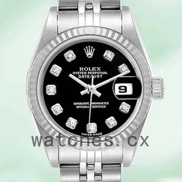 Rolex Datejust 28mm 279174 Ladies Silver-tone Black Dial