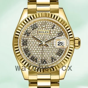 Rolex Datejust m279178-0031 28mm Ladies Diamond Paved Dial