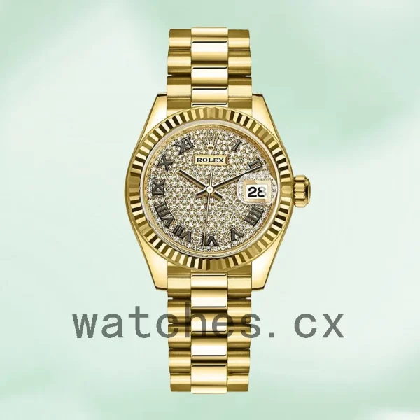 Rolex Datejust m279178-0031 28mm Ladies Diamond Paved Dial - Image 2