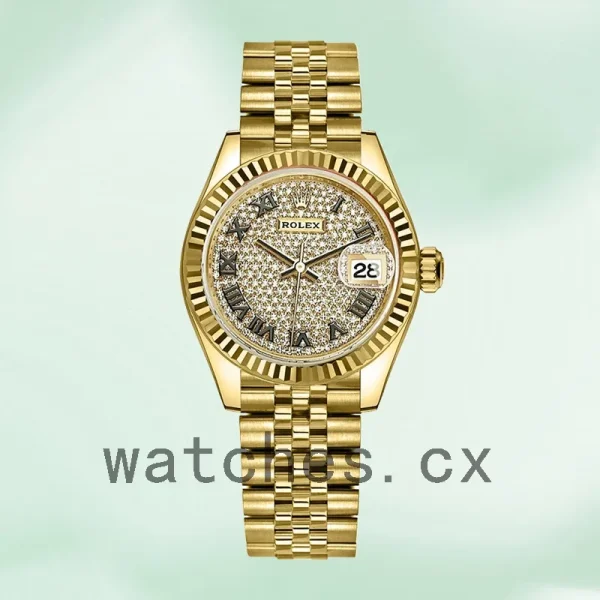 Rolex Datejust m279178-0031 28mm Ladies Diamond Paved Dial - Image 5