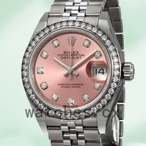 Rolex Datejust 28mm Ladies m279384rbr-0003 Pink Dial Silver-tone