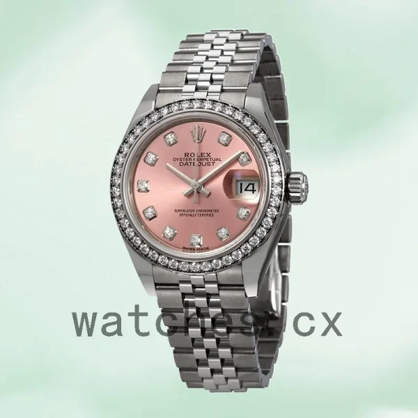 Rolex Datejust 28mm Ladies m279384rbr-0003 Pink Dial Silver-tone - Image 2