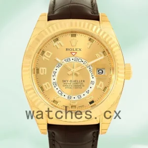 Rolex Sky-dweller 326138 Men's 42mm Leather Strap