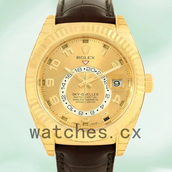 Rolex Sky-dweller 326138 Men's 42mm Leather Strap