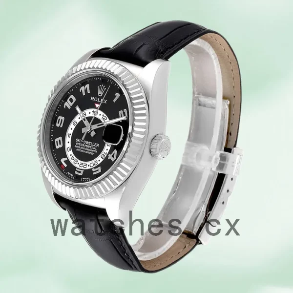 Rolex Sky-dweller Men's 326139BKAL 42mm Leather Strap Black Dial - Image 3