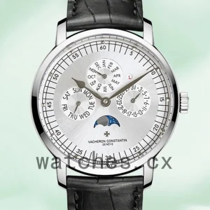 Vacheron Constantin Fiftysix Men's 40mm 4600E/000A-B442 Silver Dial Leather Strap