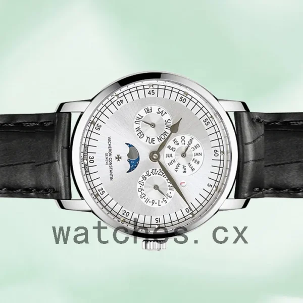 Vacheron Constantin Fiftysix Men's 40mm 4600E/000A-B442 Silver Dial Leather Strap - Image 3