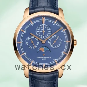 Vacheron Constantin Fiftysix Men's 40mm 4600E/000R-B487 Silver-tone Leather Strap