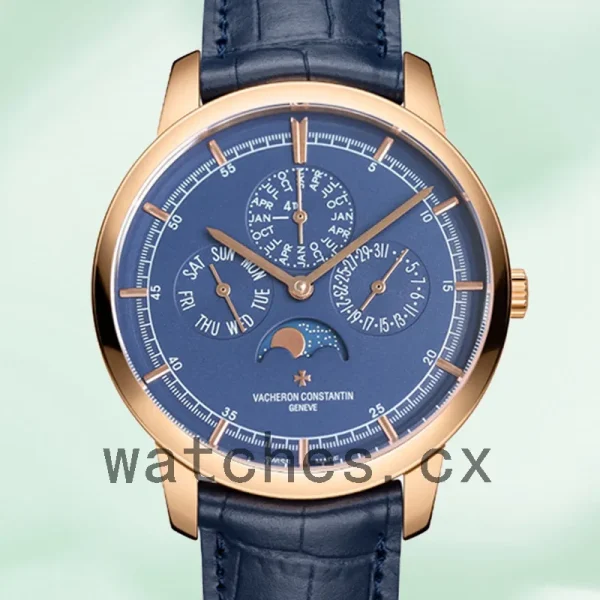Vacheron Constantin Fiftysix Men's 40mm 4600E/000R-B487 Silver-tone Leather Strap