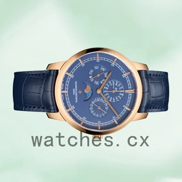 Vacheron Constantin Fiftysix Men's 40mm 4600E/000R-B487 Silver-tone Leather Strap - Image 3