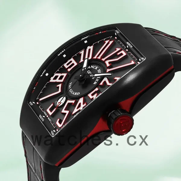 Franck Muller Vanguard Men's 45mm 45SCBLKBLKWHT Automatic Leather Strap - Image 3