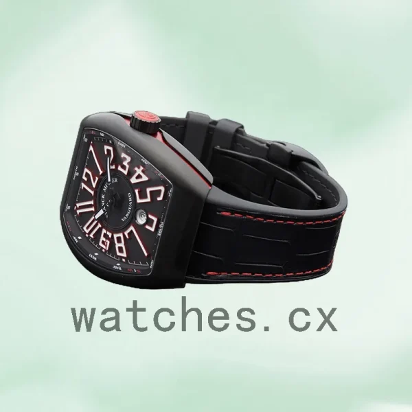 Franck Muller Vanguard Men's 45mm 45SCBLKBLKWHT Automatic Leather Strap - Image 4