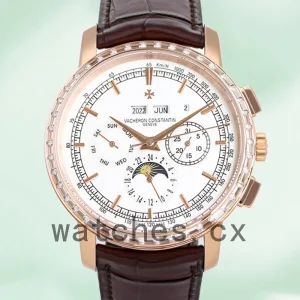 Vacheron Constantin Overseas 41mm 47450/000W-9511 Men's Black Dial Leather Strap