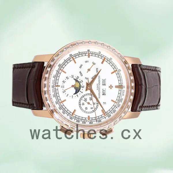 Vacheron Constantin Overseas 41mm 47450/000W-9511 Men's Black Dial Leather Strap - Image 3