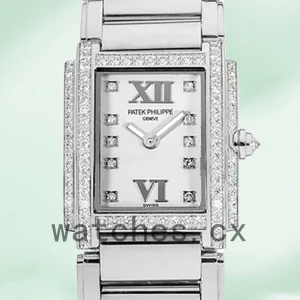 Patek Philippe Twenty-4 4908/200G-011 27mm Ladies Silver-tone White Dial